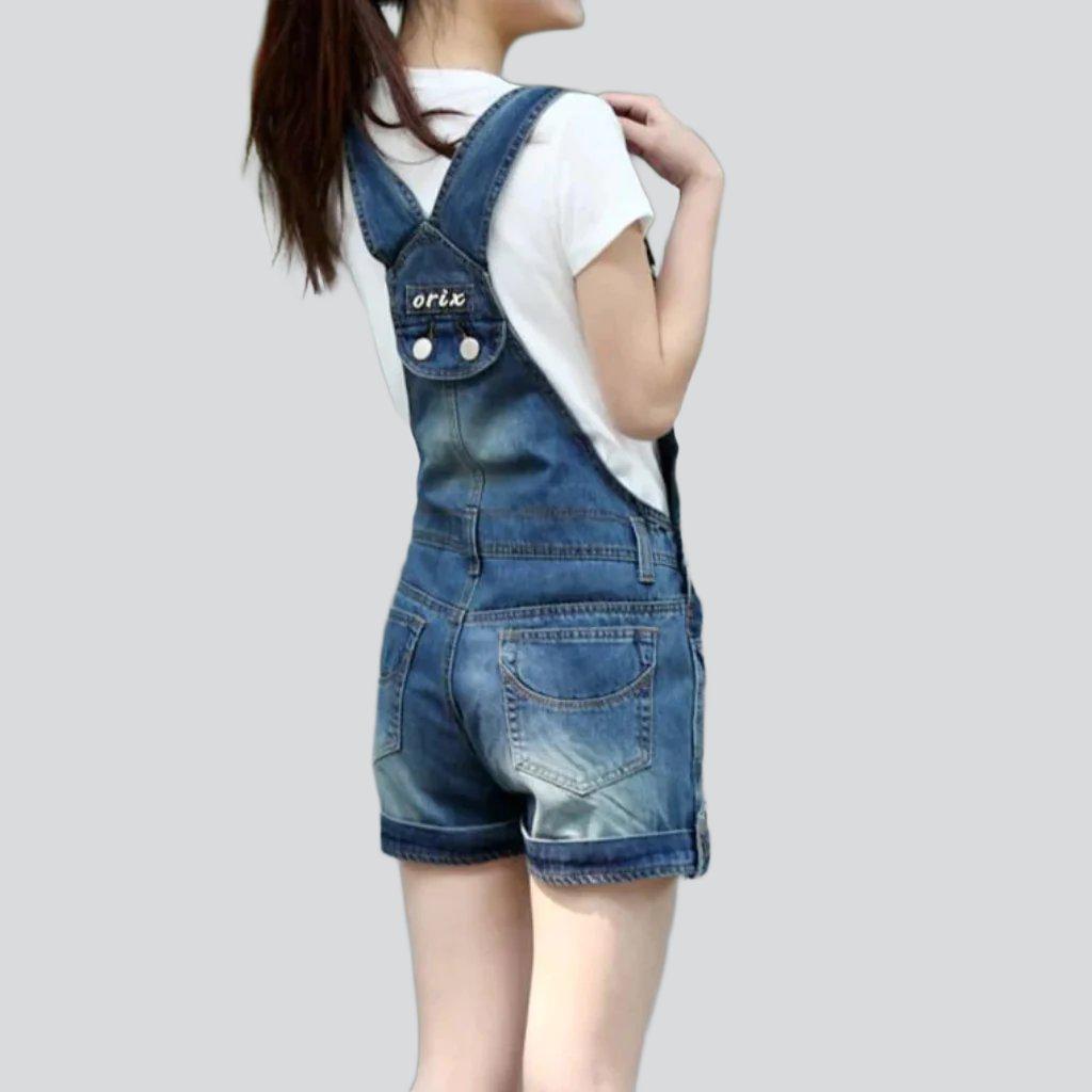 Short women denim romper