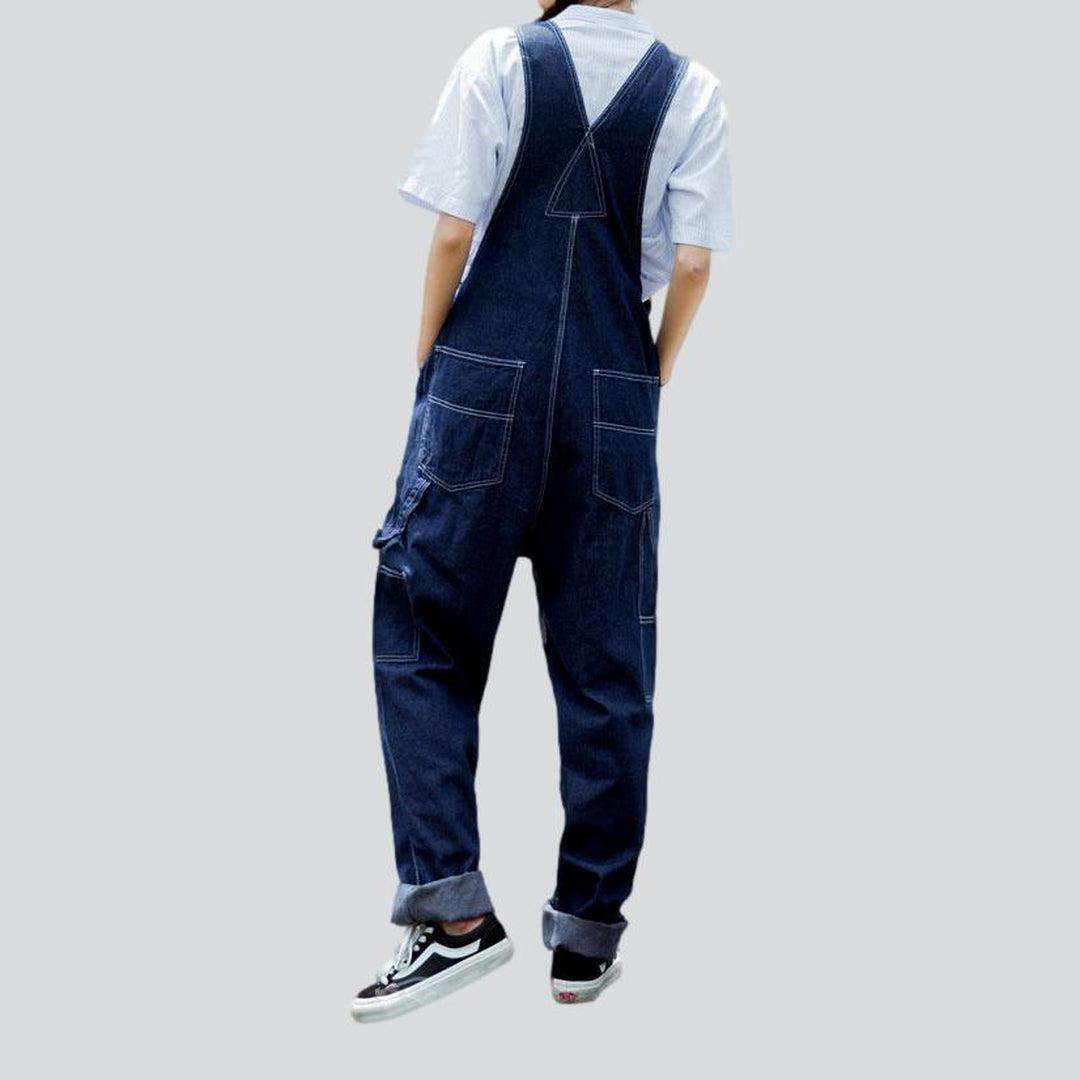 Baggy women denim bib overall