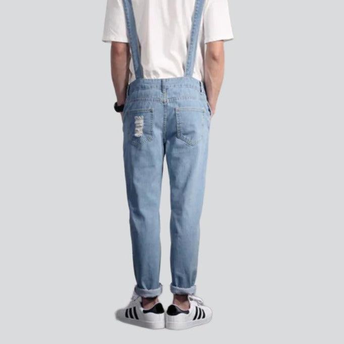 Ripped men denim jumpsuit