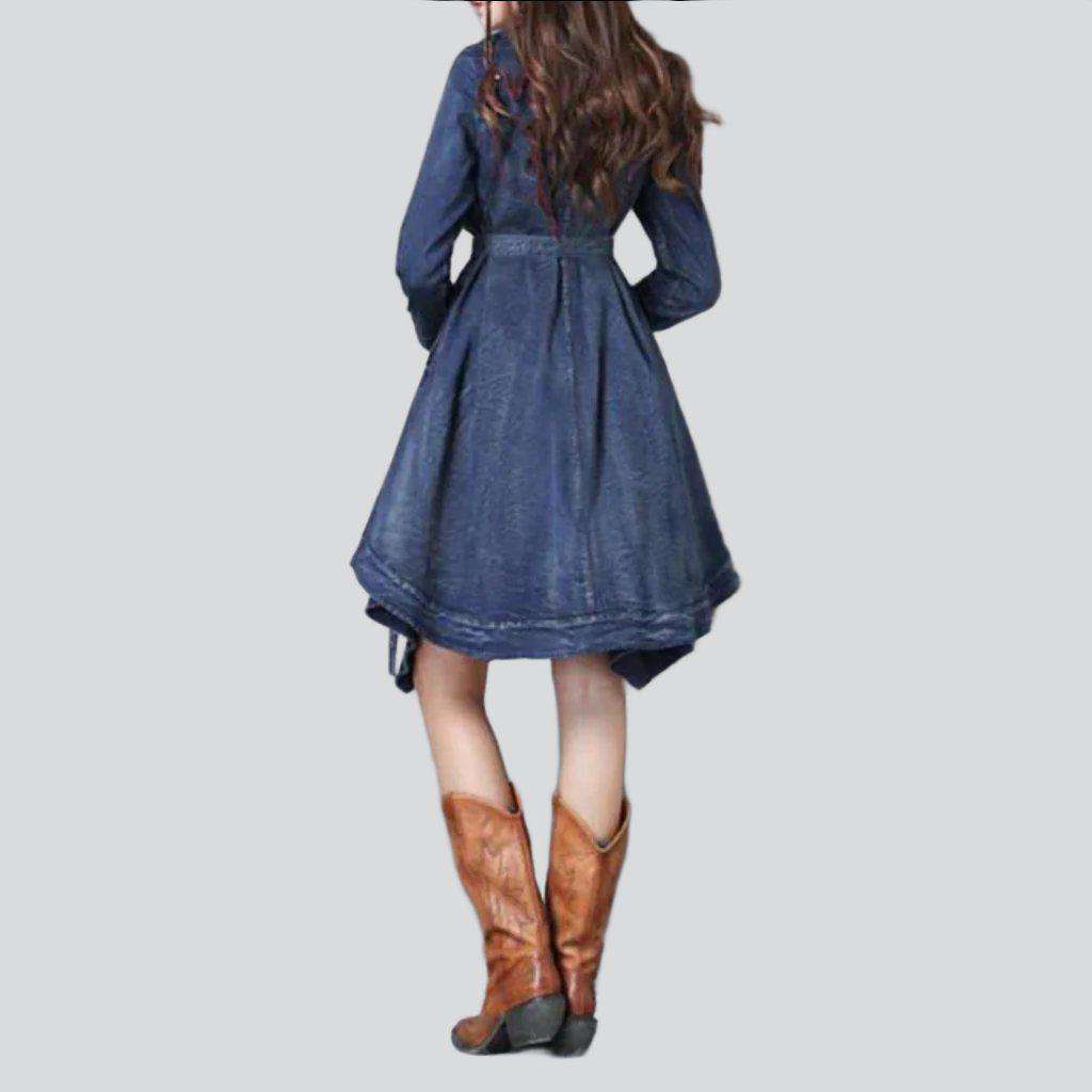 Fit & flare midi denim dress