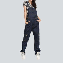 Flap pocket women denim dungaree
