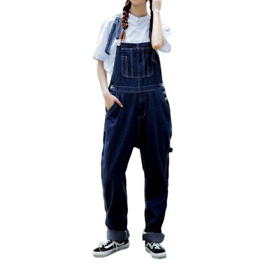 Baggy women denim bib overall