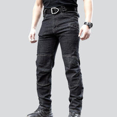 Tactical black jeans for men