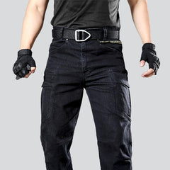 Tactical men cargo denim pants