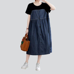 Thin loose streetwear denim dress