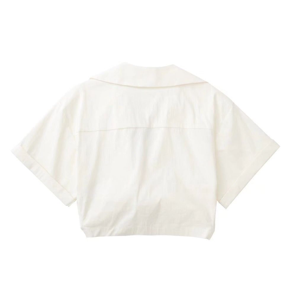 Sienna Short Sleeve Linen Crop Shirt