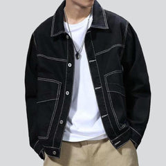 Urban men black denim jacket