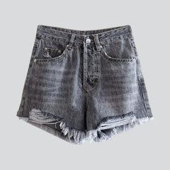 Urban Straight Jeansshorts im Distressed-Look