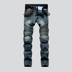 Vaqueros biker azules vintage para hombre