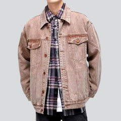 Vintage red embroidered denim jacket