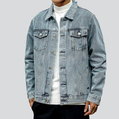 Vintage ripped men denim jacket