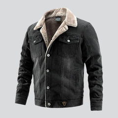 Warm men jeans jacket