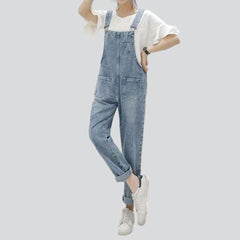 Washed women jeans overall