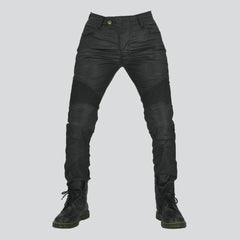 Waterproof coated men biker jeans