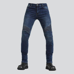 Wear resistant men moto jeans