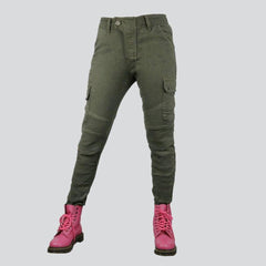 Wear resistant women biker jeans