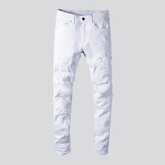 Vaqueros biker blancos para hombre