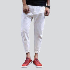 White loose fit men jeans