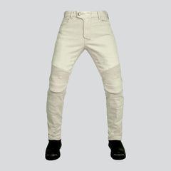 Weiße Herren Bikerjeans