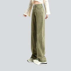 Wide-leg color women jeans