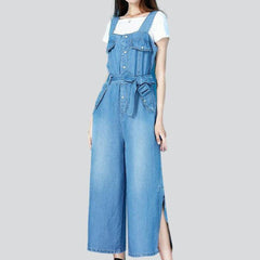 Wide-leg women denim dungaree