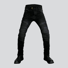 Winter velvet men biker jeans