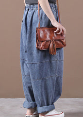 Blue Cinched Pockets denim Pants