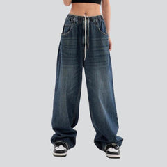 Women baggy jeans with drawstrings