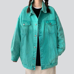 Women long oversized denim jacket