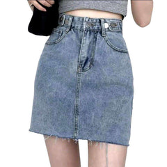 Mini-Jeansrock mit verstellbarem Bund