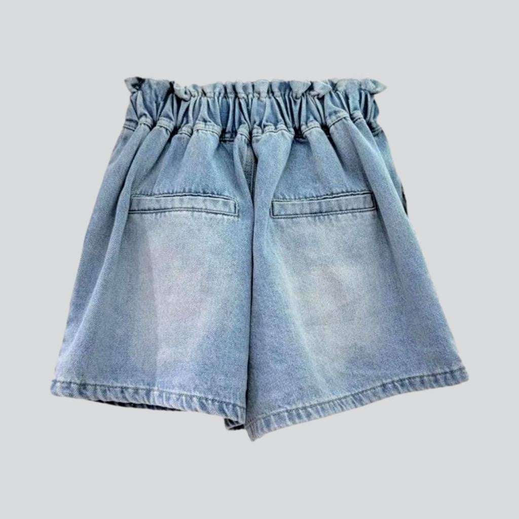 Baggy tiny rhinestone denim shorts