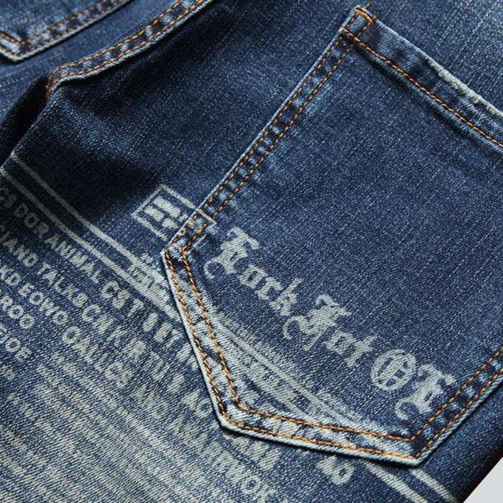 Inscription print jeans for men