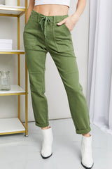 Judy Blue Jeans in voller Größe mit Kordelzug in der Taille und Tasche