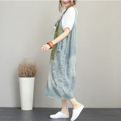 boutique denim light blue natural cotton dress