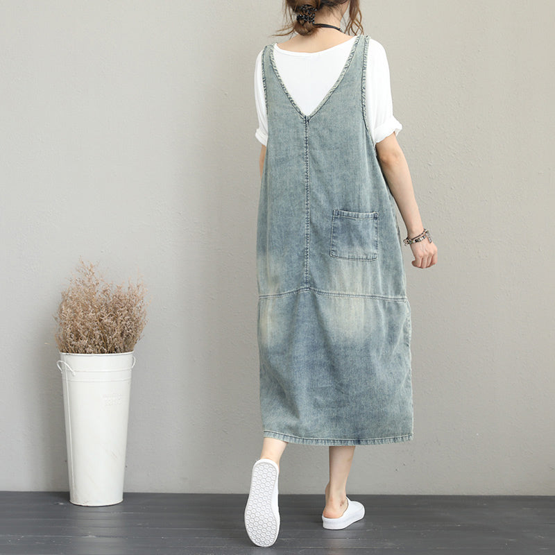 boutique denim light blue natural cotton dress
