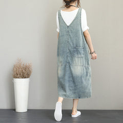 boutique denim light blue natural cotton dress
