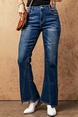 Baeful – High Rise Flare Jeans mit Taschen