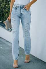 Baeful – Distressed-Jeans im Acid-Wash-Look mit Taschen