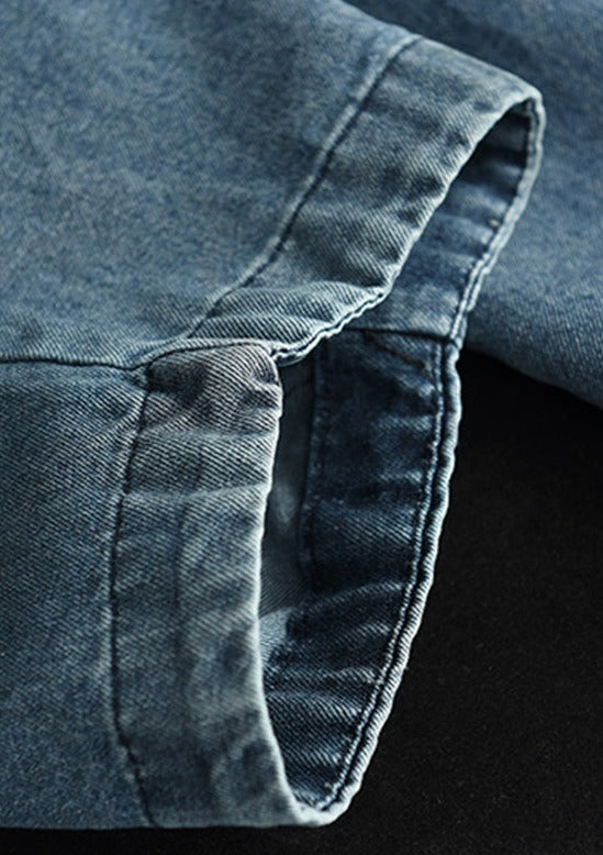 Lockere Haremshose aus hohlem, elastischem Denim 