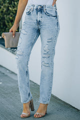 Baeful – Distressed-Jeans im Acid-Wash-Look mit Taschen