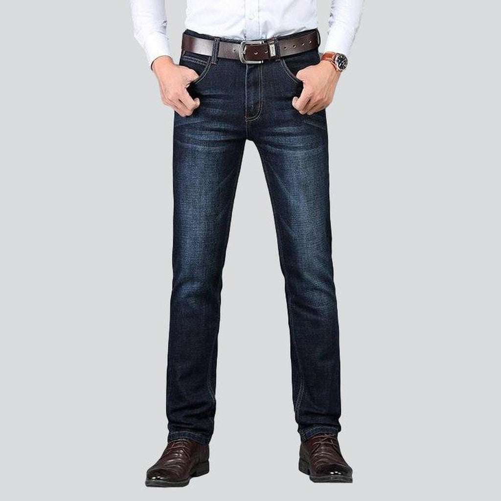 Dunkelblaue Regular-Jeans für Herren