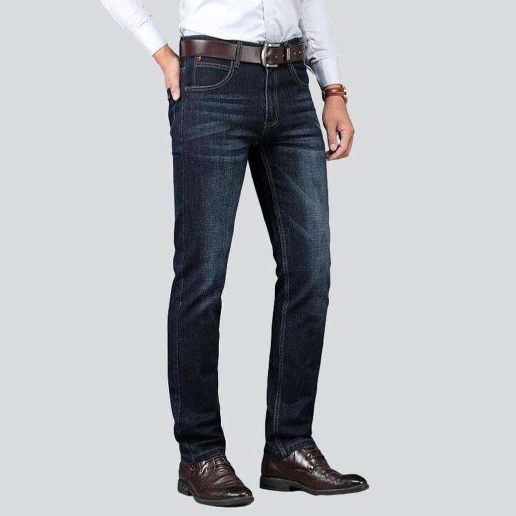 Dunkelblaue Regular-Jeans für Herren