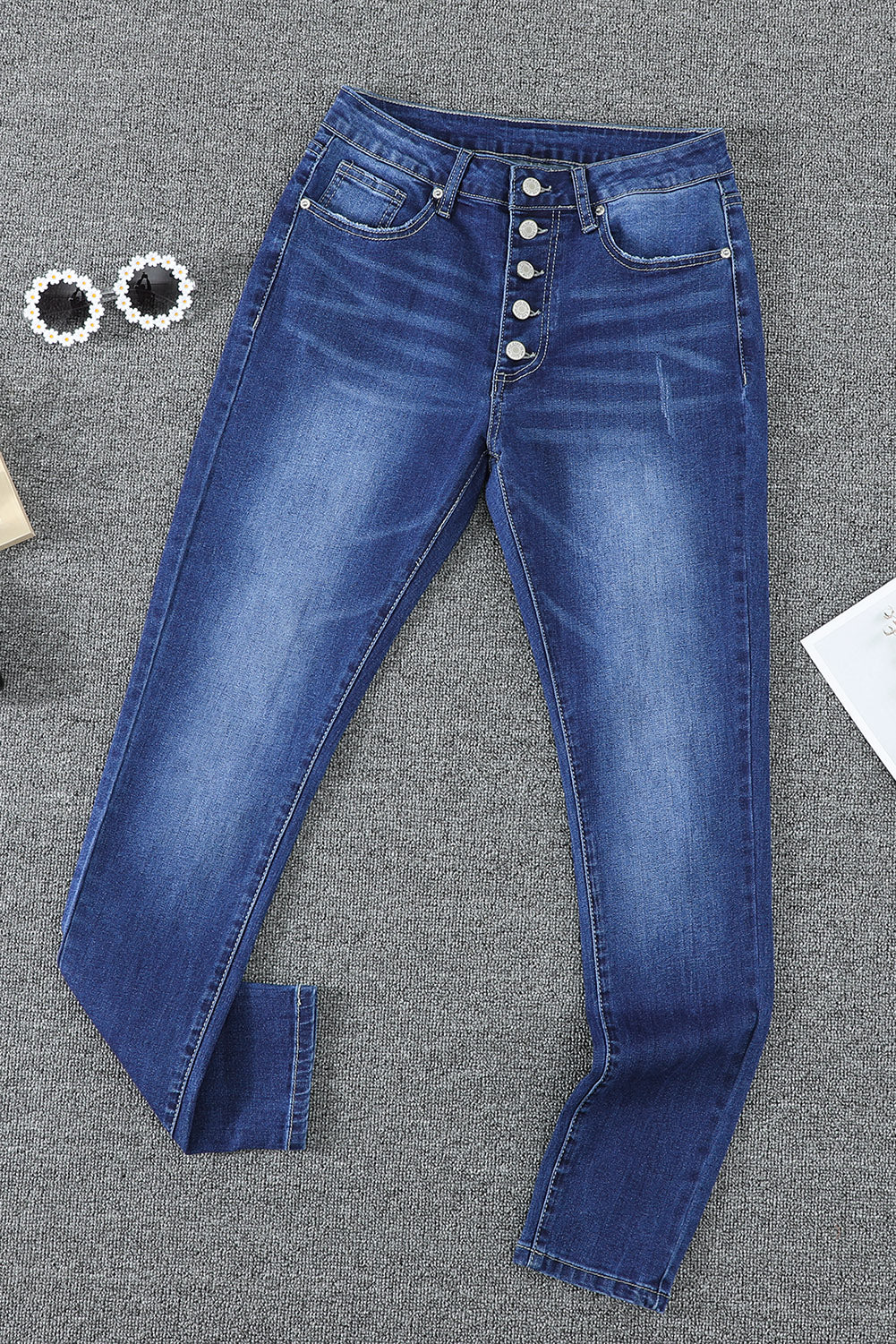 Baeful „What You Want“-Jeans mit Knopfleiste und Tasche