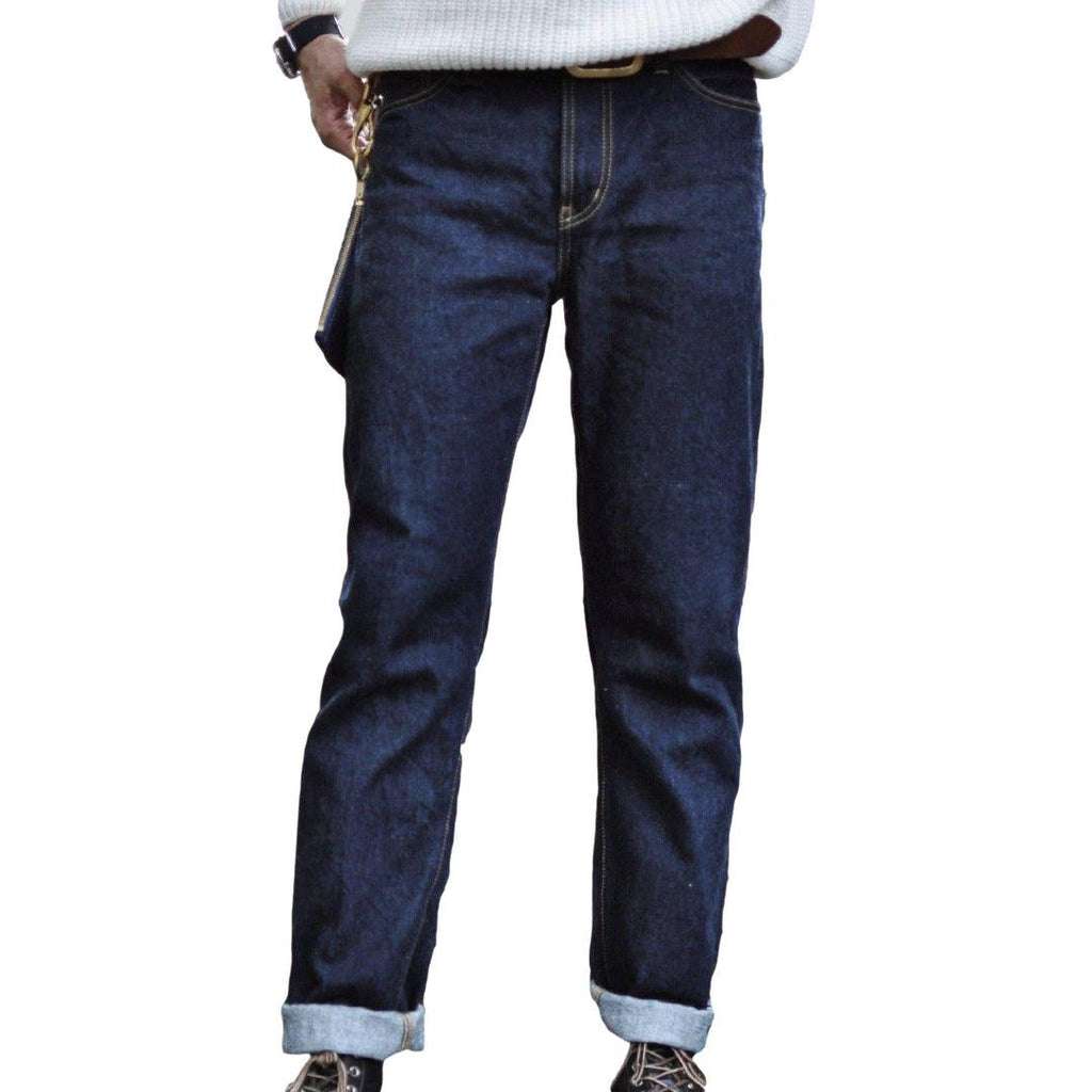 High-quality dark blue jeans