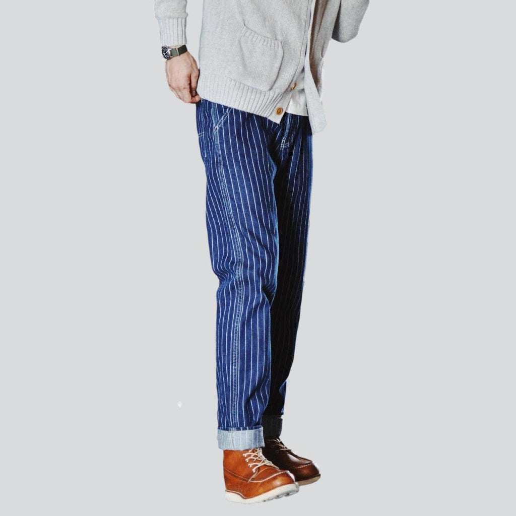 High-quality striped men jeans