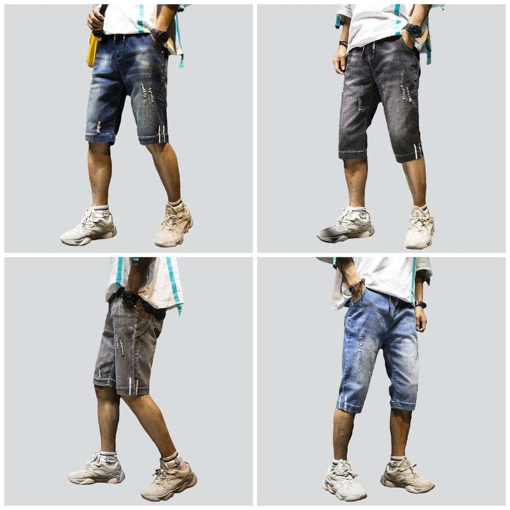 Knielange Herren Jeans Shorts