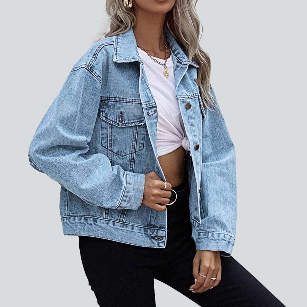 Chaqueta vaquera azul claro para mujer