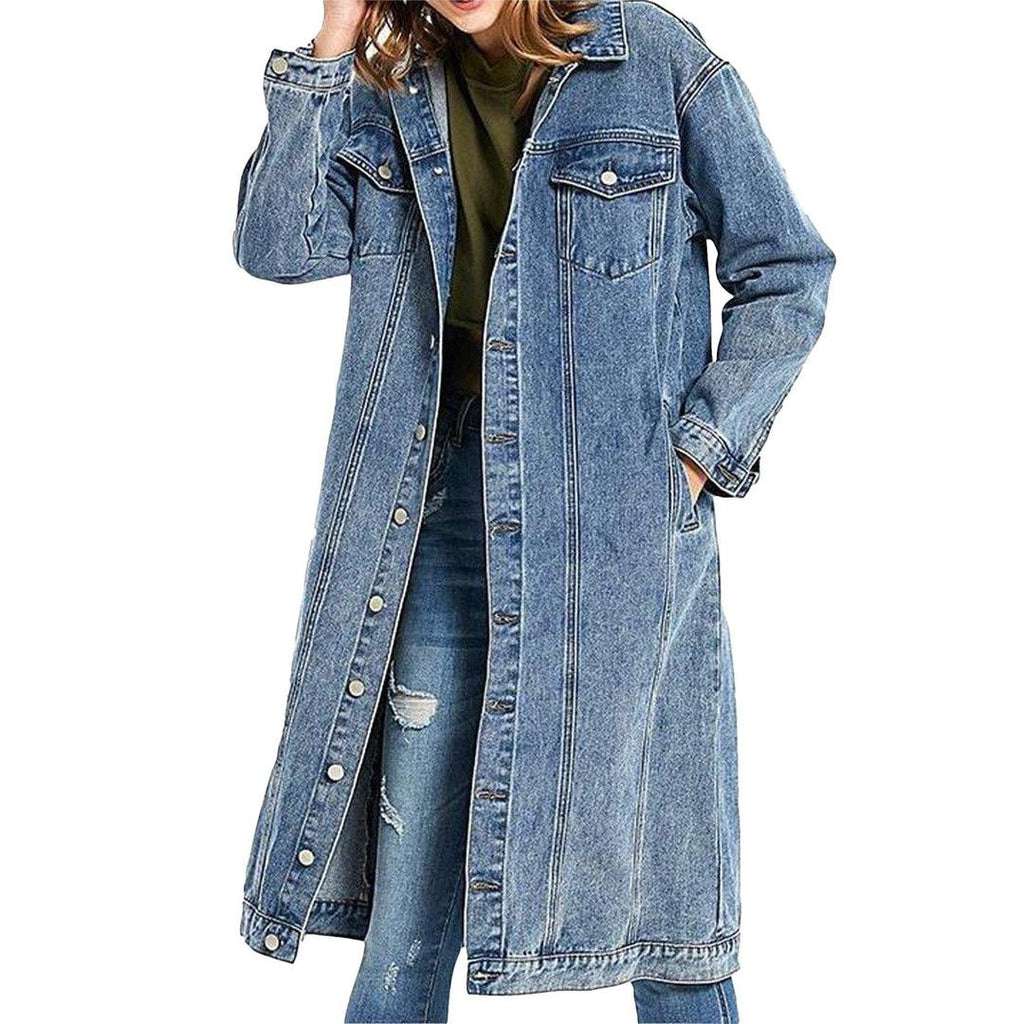 Long slim women jeans jacket