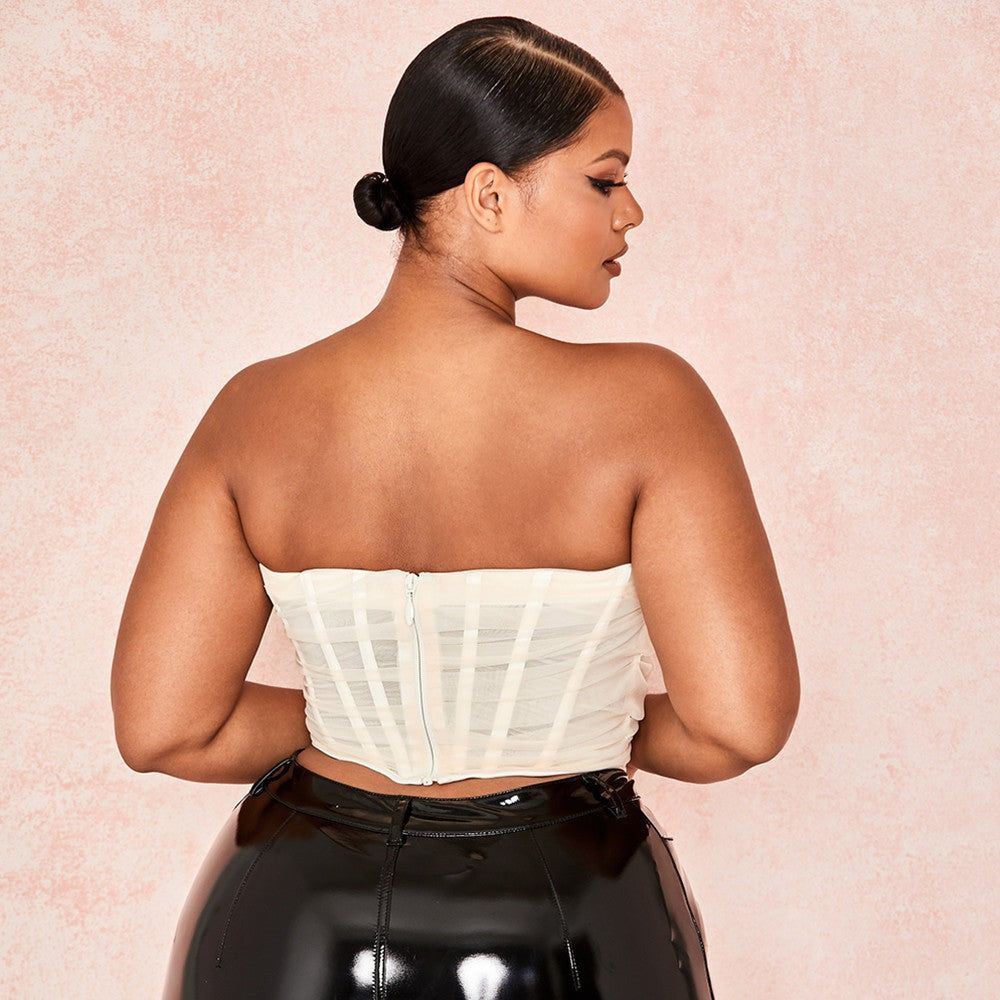 Voxy Mesh Corset Crop Top