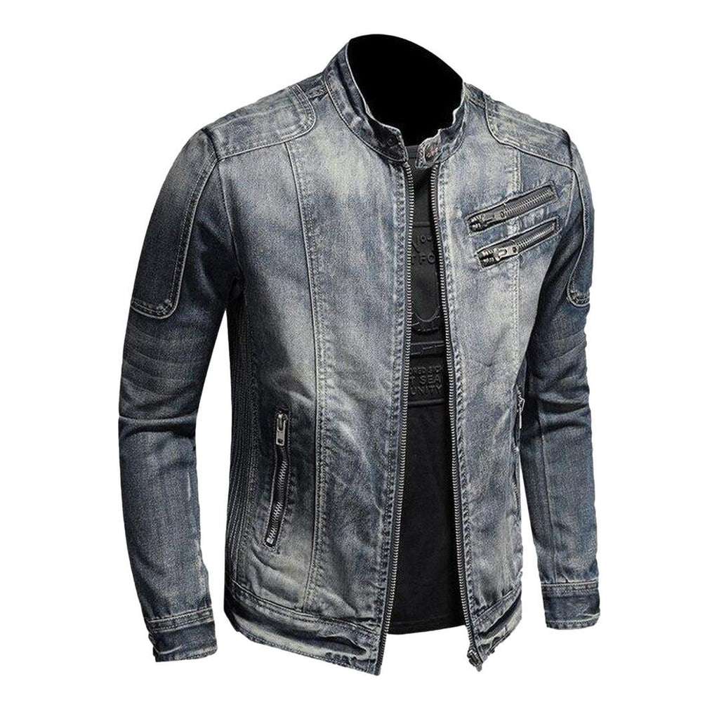 Herren Jeansjacke mit Reißverschlüssen